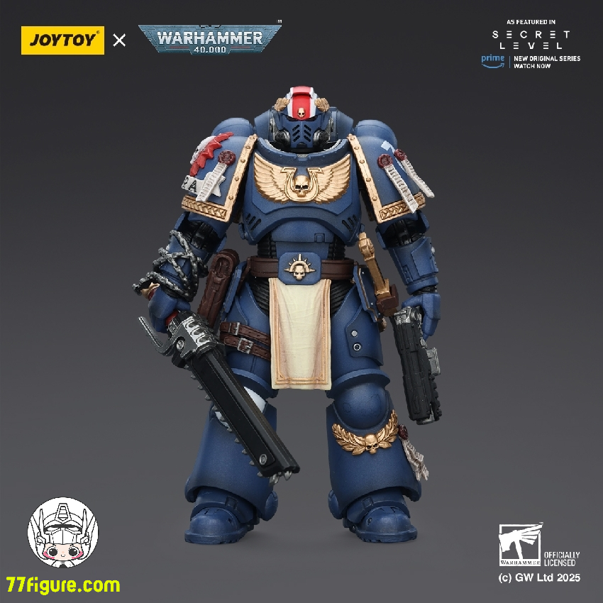 【品切れ】ジョイトイ JoyToy Source 1/18 『ウォーハンマー40K』ウルトラマリーンズ タイタス ローレルズ オブ ヴィクトリー付き 塗装済み可動フィギュア