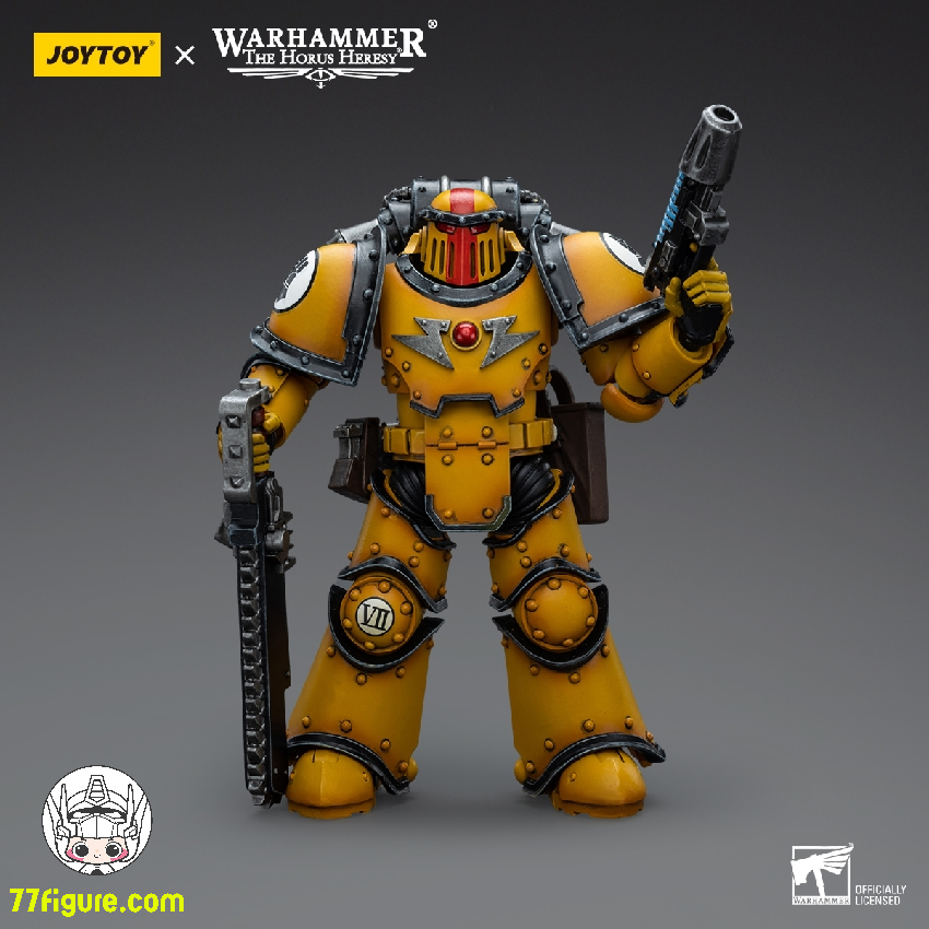 【品切れ】ジョイトイ JoyToy Source 1/18 『ウォーハンマー40K：ホルスの大逆』インペリアルフィスト MkIII軍団デスポイラー分隊 プラズマピストル付きサージェント 塗装済み可動フィギュア