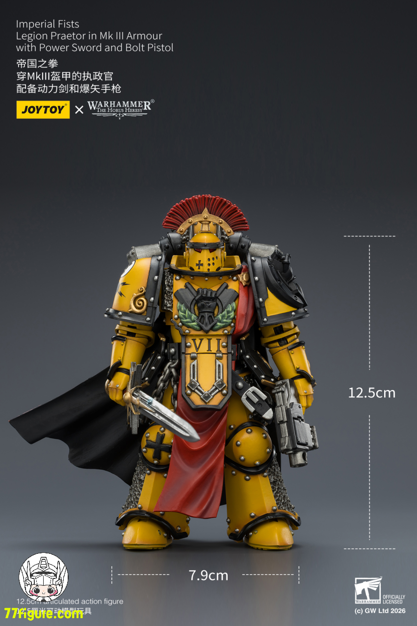 ジョイトイ JoyToy Source 1/18『ウォーハンマー ホルスの異端』インペリアル・フィスト レギオン・プラエトール Mk IIIアーマー パワーソード＆ボルトピストル 塗装済み可動フィギュア