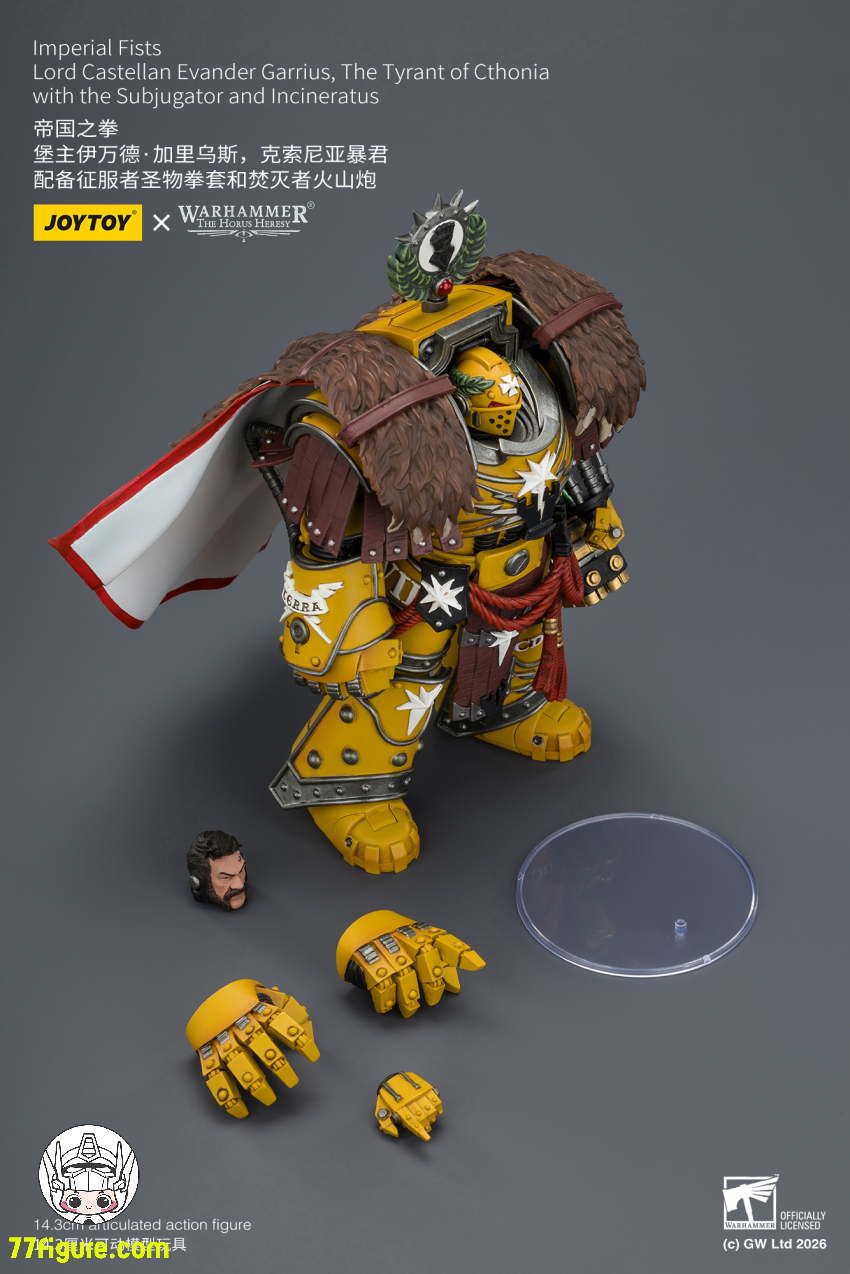 ジョイトイ JoyToy Source 1/18『ウォーハンマー ホルスの異端』インペリアル・フィスト ロード・カステラン エヴァンダー・ガリウス コソニアの暴君 塗装済み可動フィギュア