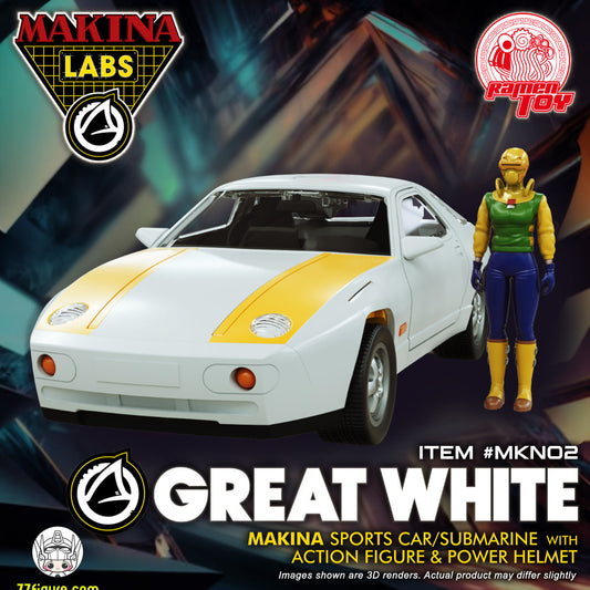 【予約商品】Ramen Toy MKN02 Makina Labs グレートホワイト スポーツカー／潜水艦 塗装済み可動フィギュア