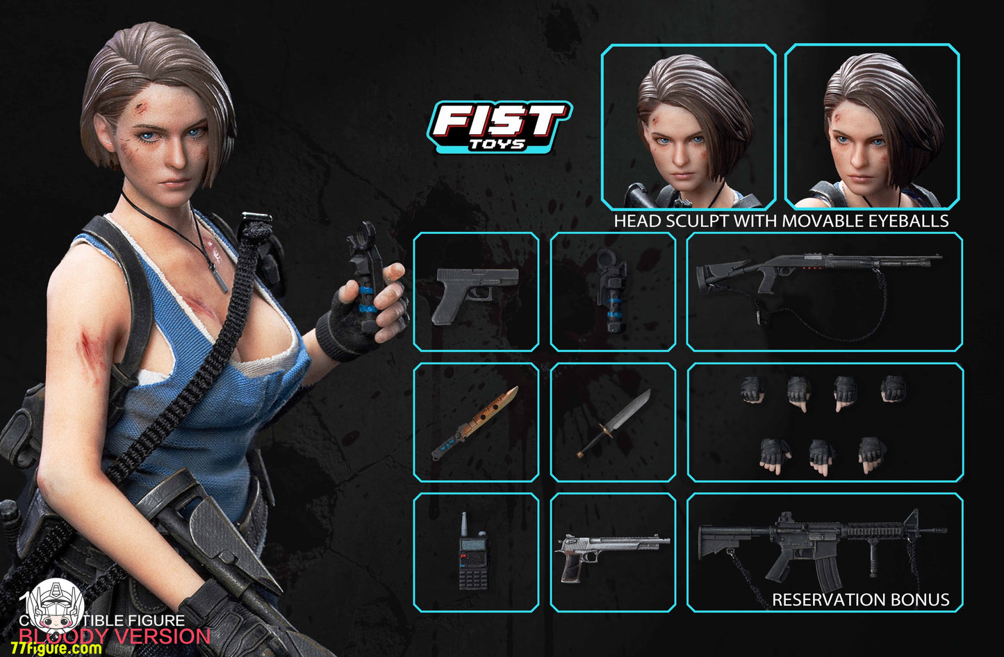 Fist Toys 1/12 FIST-002 ドゥームズデイ・コップ ブラッディVer. ラージバストVer. 塗装済み可動フィギュア
