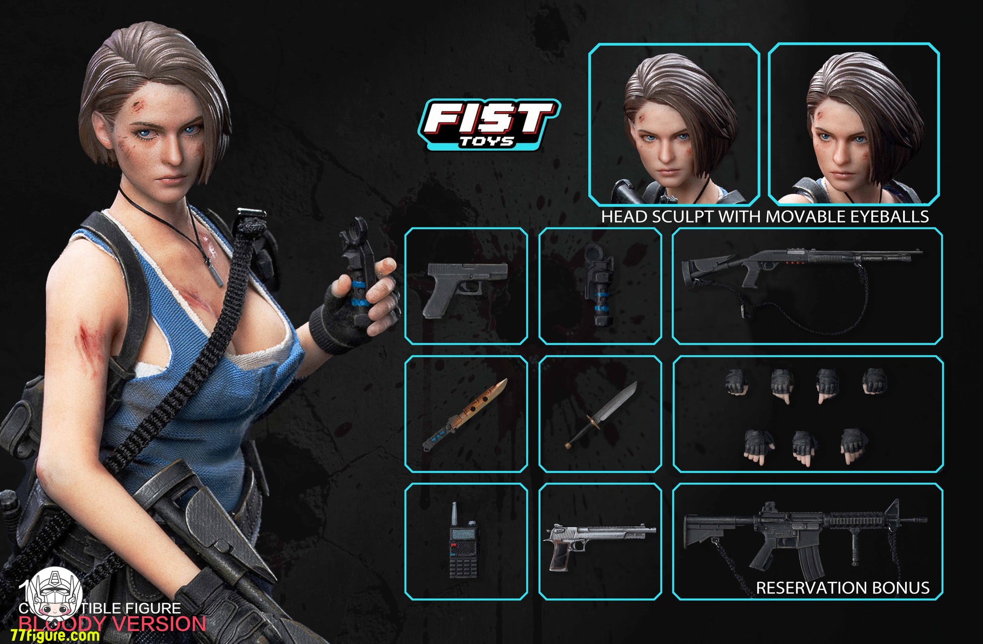 Fist Toys 1/12 FIST-002 ドゥームズデイ・コップ ブラッディVer. ラージバストVer. 塗装済み可動フィギュア