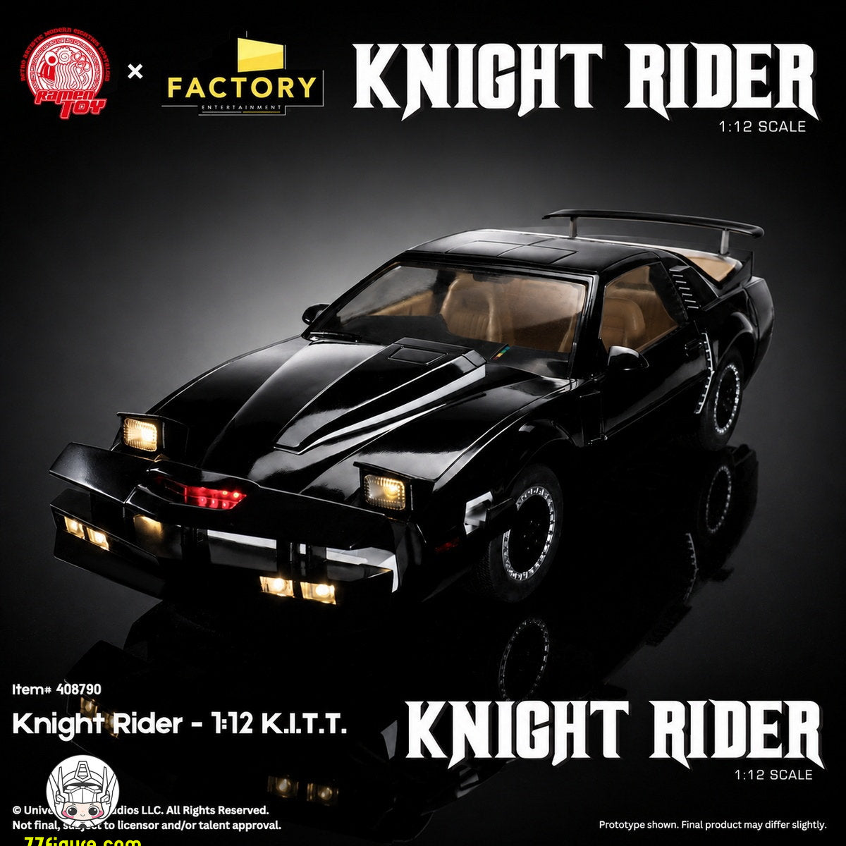 【予約商品】Ramen Toy 1/12 公式ライセンス ナイトライダー マイケル・ナイト＆KITT 塗装済み可動フィギュア