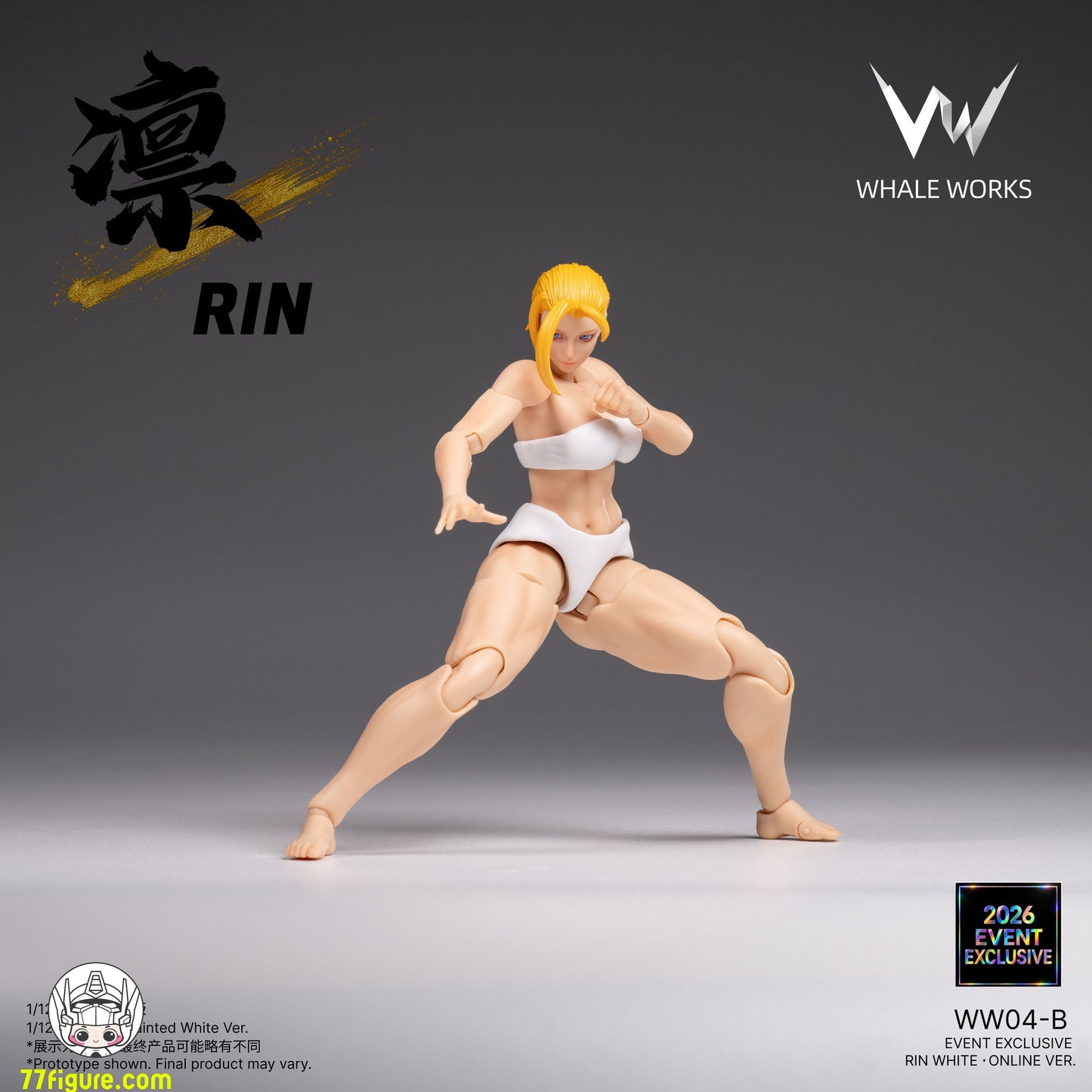 【予約商品】Whale Works 1/12 WW04-B ホワイトスーツ塗装済み女性ボディ 凛（Rin） 2026年イベント限定オンライン版 塗装済み可動フィギュア