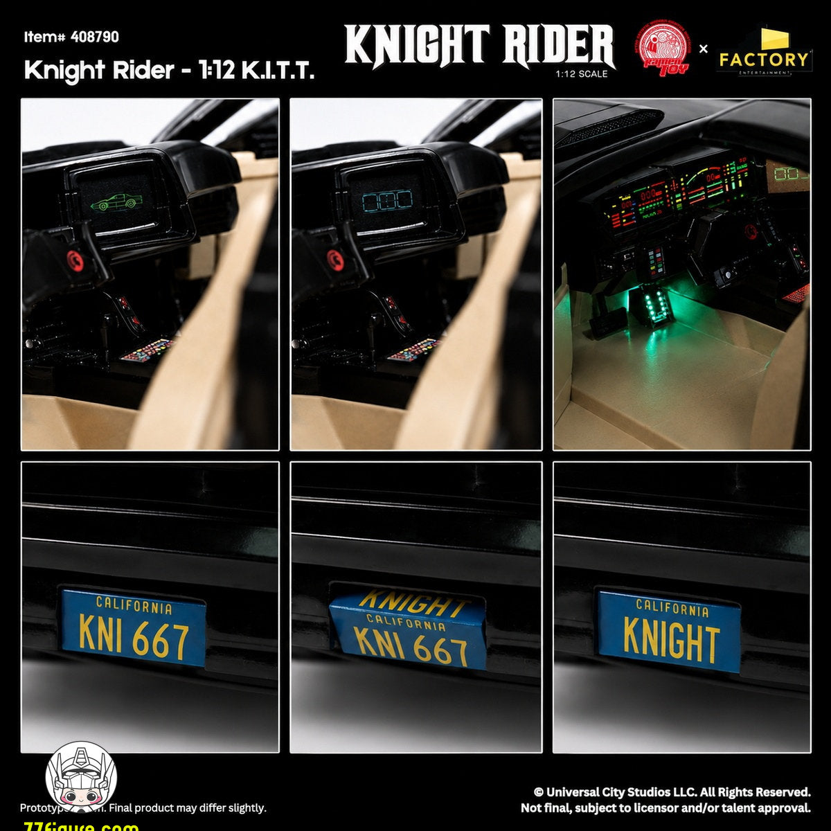 【予約商品】Ramen Toy 1/12 公式ライセンス ナイトライダー マイケル・ナイト＆KITT 塗装済み可動フィギュア