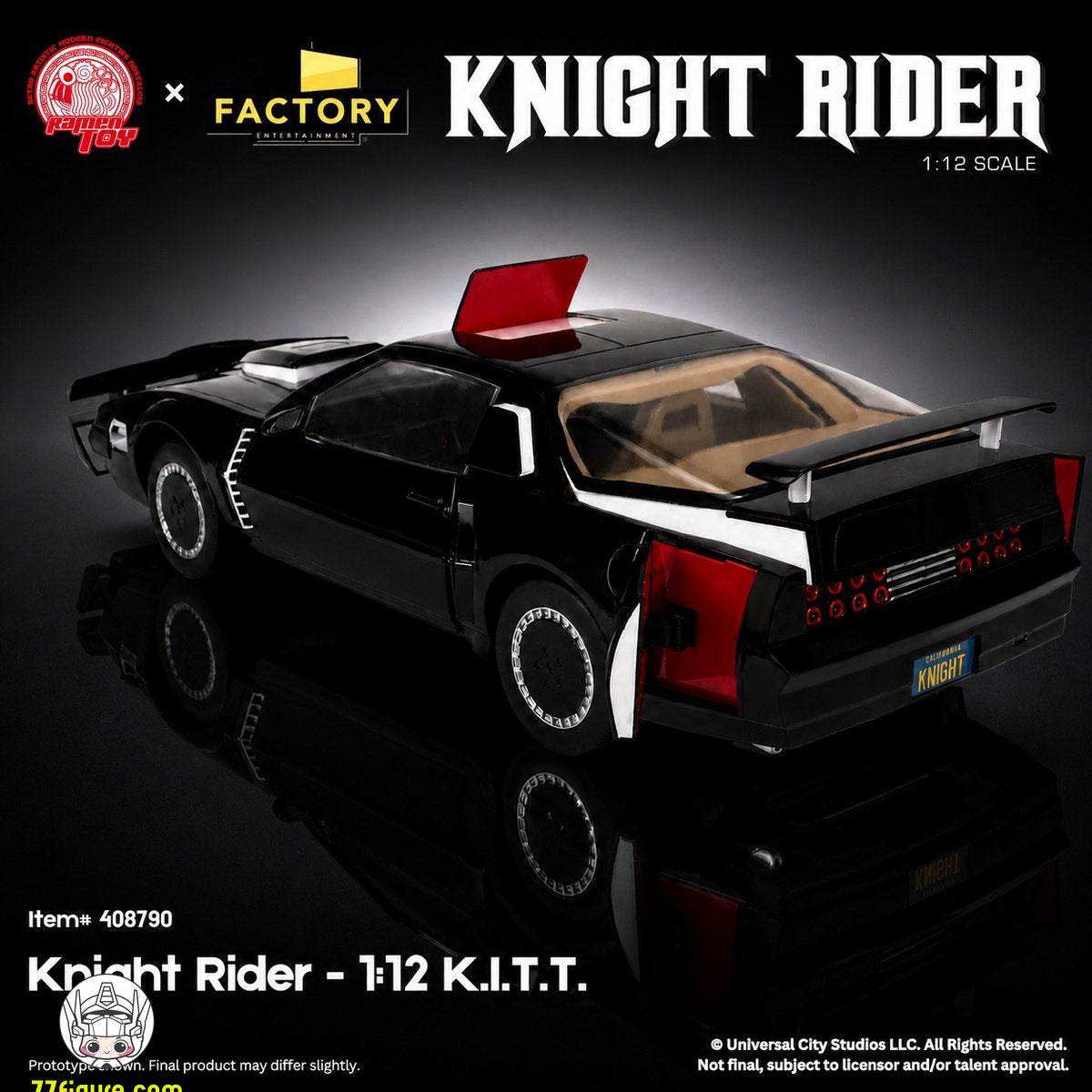 【予約商品】Ramen Toy 1/12 公式ライセンス ナイトライダー マイケル・ナイト＆KITT 塗装済み可動フィギュア