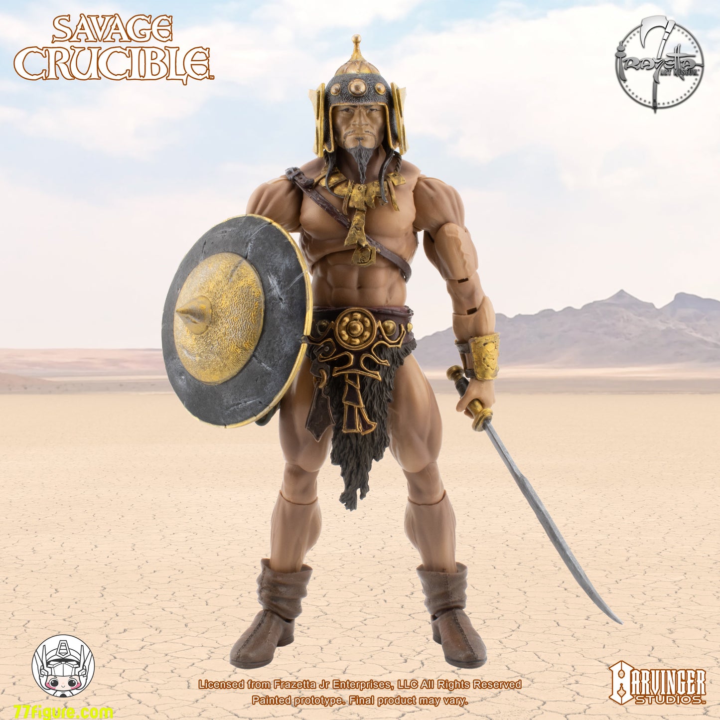 【予約商品】Harvinger Studios 1/12 サベージ・クルーシブル クブラ・カーン フラゼッタ 塗装済み可動フィギュア