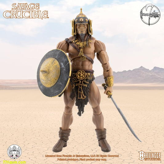 【予約商品】Harvinger Studios 1/12 サベージ・クルーシブル クブラ・カーン フラゼッタ 塗装済み可動フィギュア