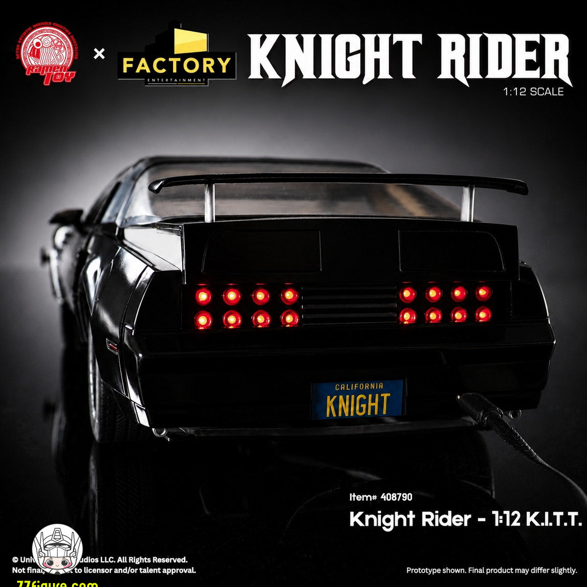 【予約商品】Ramen Toy 1/12 公式ライセンス ナイトライダー マイケル・ナイト＆KITT 塗装済み可動フィギュア
