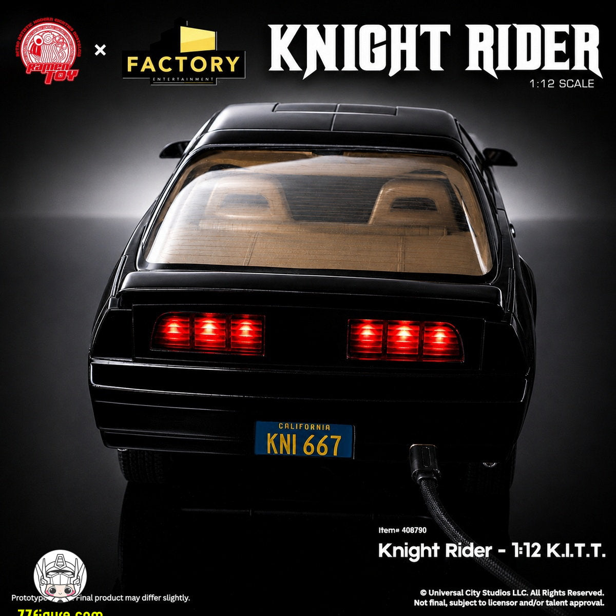 【予約商品】Ramen Toy 1/12 公式ライセンス ナイトライダー マイケル・ナイト＆KITT 塗装済み可動フィギュア