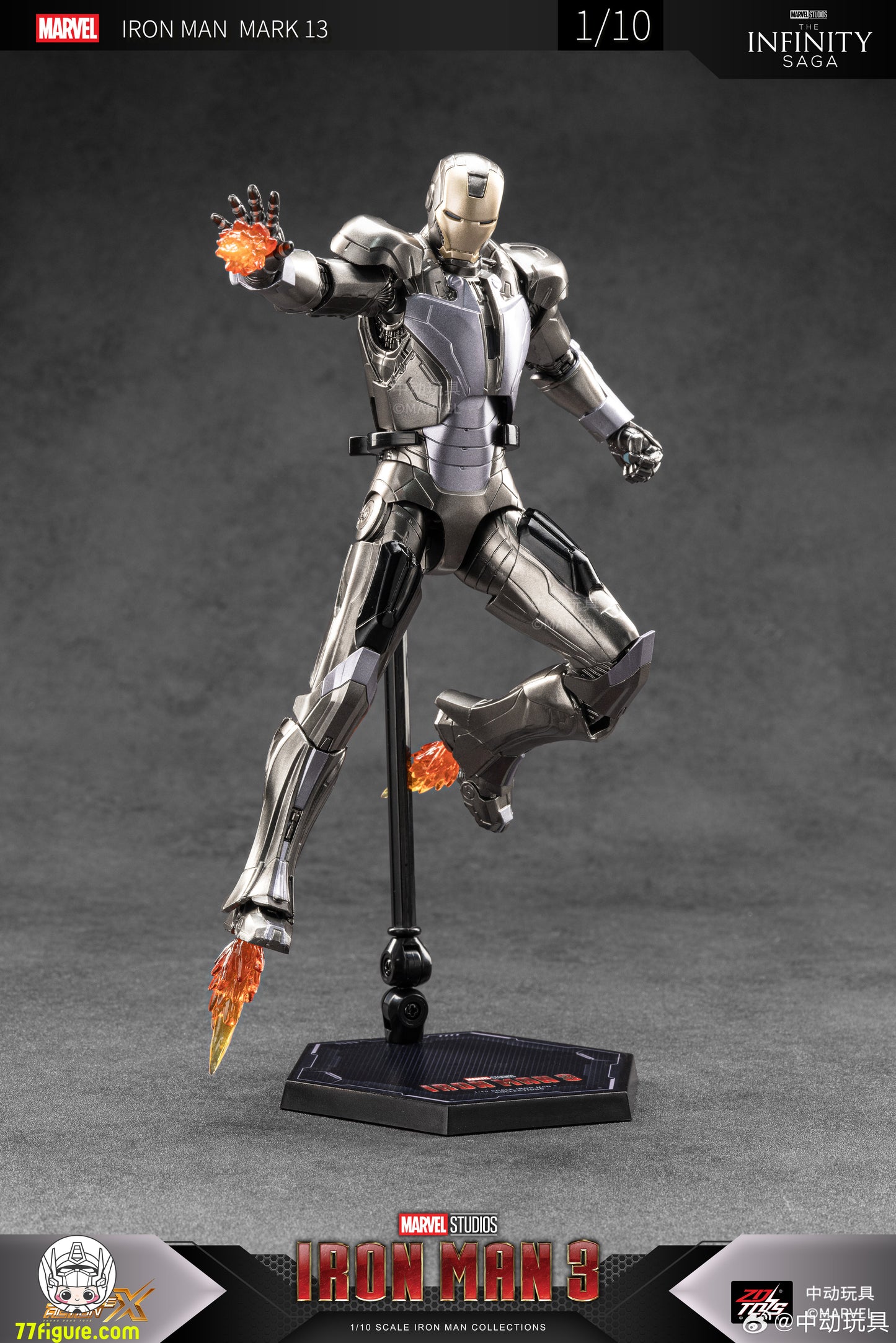 【予約商品】ZT Toys 1/10 Iron Man 3 MK13 塗装済みフィギュア
