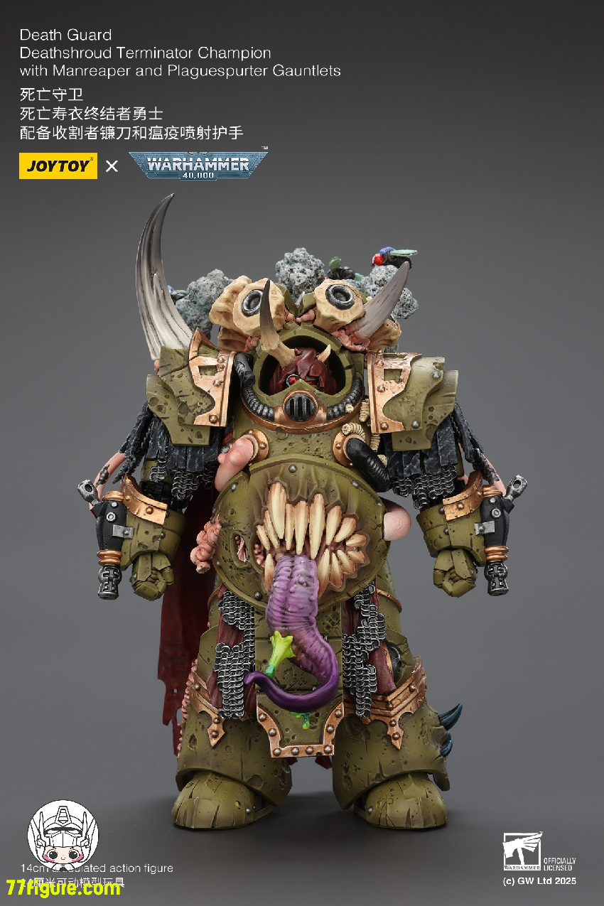 【予約商品】ジョイトイ JoyToy Source 1/18 『ウォーハンマー40K』デスガード デスシュラウド・ターミネーター・チャンピオン マンリーパーとプレイグスパーター・ガントレット付き 塗装済み可動フィギュア