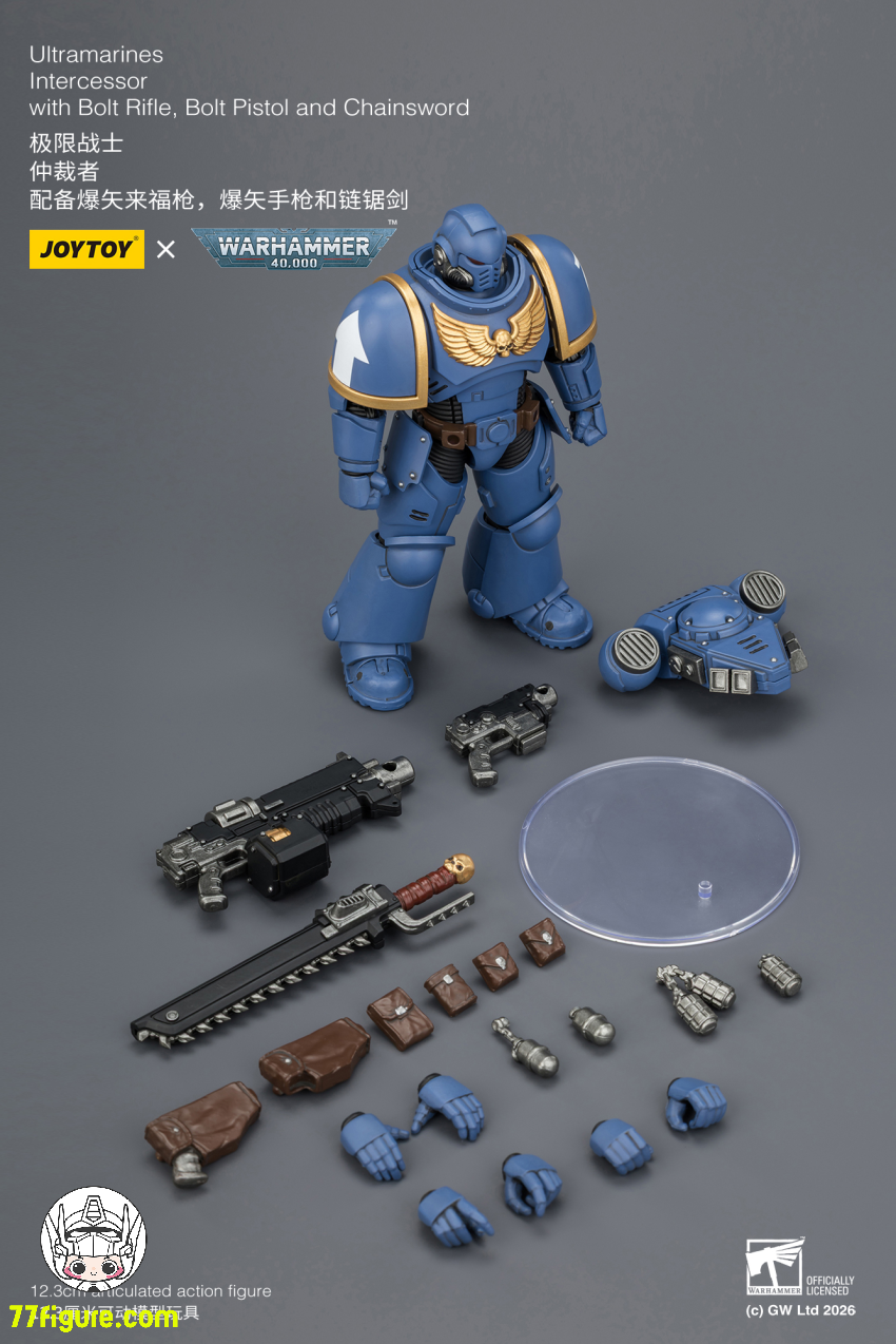 【予約商品】ジョイトイ JoyToy Source 1/18 『ウォーハンマー40K』ウルトラマリーンズ インターセッサー ボルトライフル ボルトピストル チェーンソード付き 塗装済み可動フィギュア