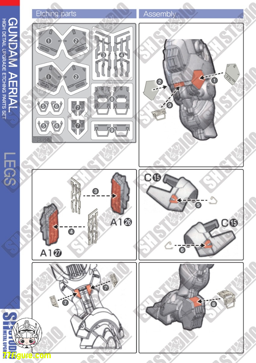 【予約商品】SH Studio MGSD XVX-016 エアリアル ガンダム用 メタル エッチング シート