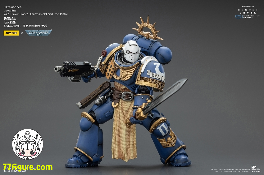 【予約商品】ジョイトイ JoyToy Source 1/18 『ウォーハンマー40K』ウルトラマリーンズ レヴァントゥス パワーソード ストームシールドとボルトピストル付き 塗装済み可動フィギュア