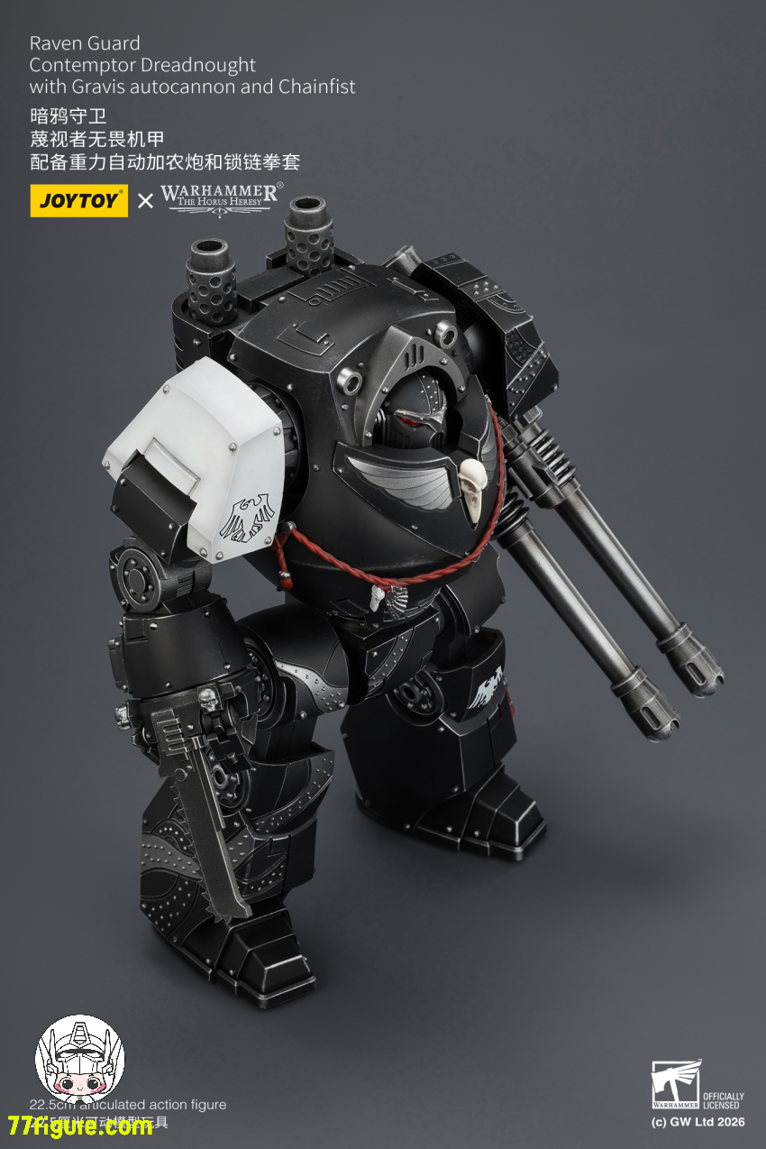 【予約受付終了】ジョイトイ JoyToy Source 1/18『ウォーハンマー ホルスの異端』レイヴンガード コンテンプター ドレッドノート グラヴィス オートキャノンとチェーンフィスト付き 塗装済み可動フィギュア