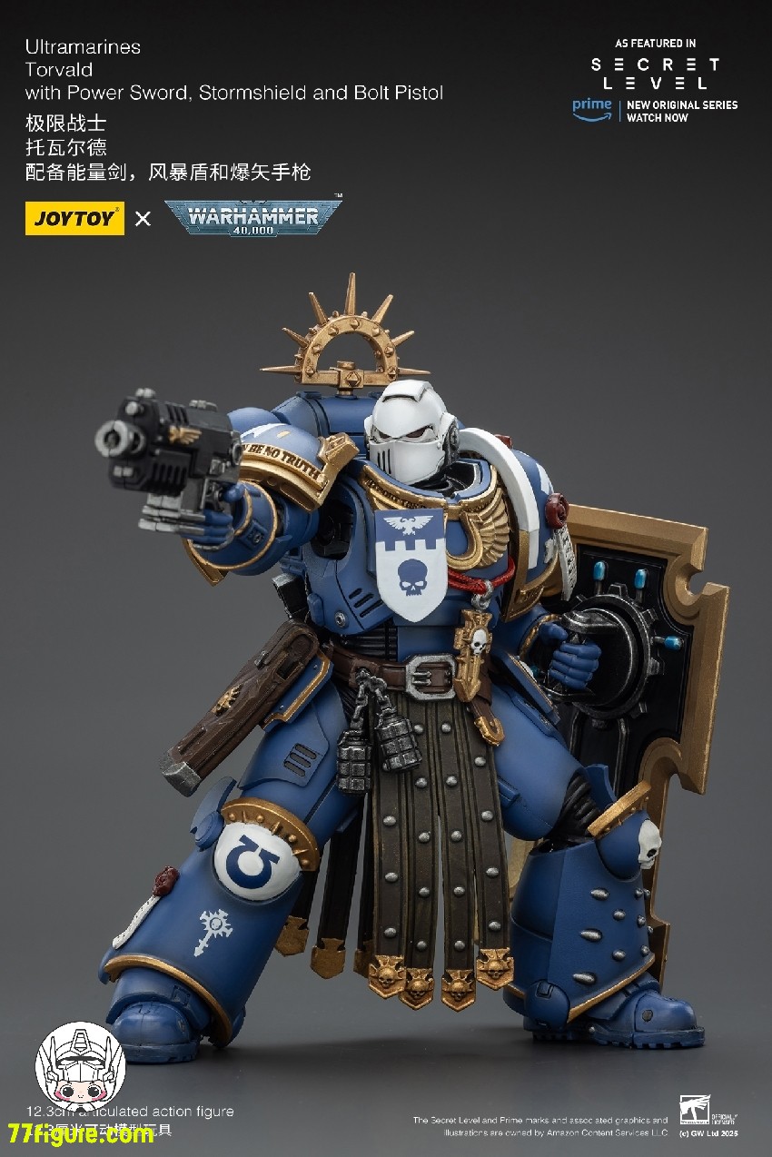 【予約商品】ジョイトイ JoyToy Source 1/18 『ウォーハンマー40K』ウルトラマリーンズ トルヴァルド パワーソード ストームシールドとボルトピストル付き 塗装済み可動フィギュア