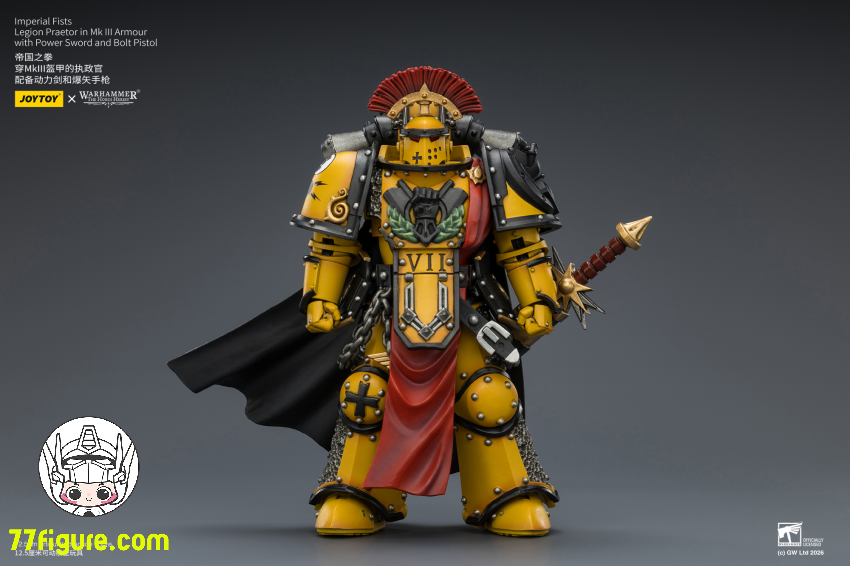 ジョイトイ JoyToy Source 1/18『ウォーハンマー ホルスの異端』インペリアル・フィスト レギオン・プラエトール Mk IIIアーマー パワーソード＆ボルトピストル 塗装済み可動フィギュア