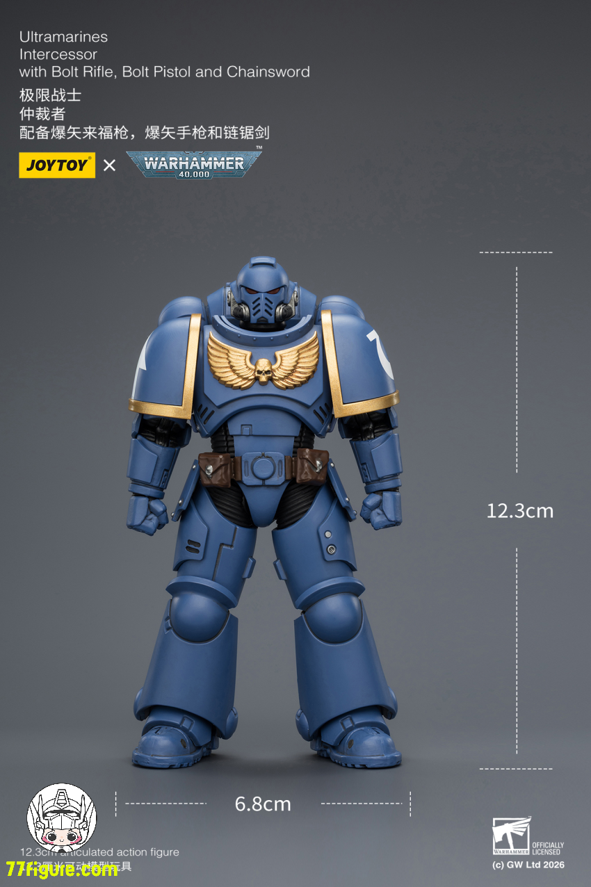 【予約商品】ジョイトイ JoyToy Source 1/18 『ウォーハンマー40K』ウルトラマリーンズ インターセッサー ボルトライフル ボルトピストル チェーンソード付き 塗装済み可動フィギュア