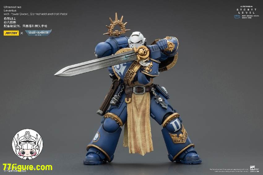 【予約商品】ジョイトイ JoyToy Source 1/18 『ウォーハンマー40K』ウルトラマリーンズ レヴァントゥス パワーソード ストームシールドとボルトピストル付き 塗装済み可動フィギュア