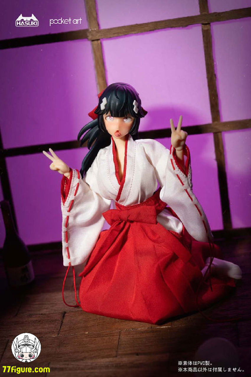 HASUKI 1/12 PA005 「Pocket Art」退魔巫女 ツバキ 塗装済み可動 HASUKI 1/12 PA005 「Pocket Art」退魔巫女 ツバキ 塗装済み可動
