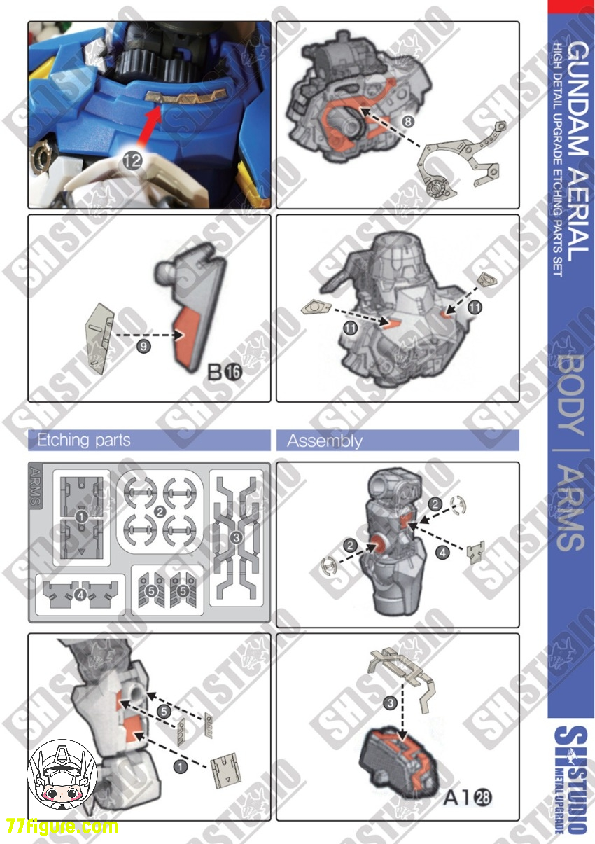 【予約商品】SH Studio MGSD XVX-016 エアリアル ガンダム用 メタル エッチング シート