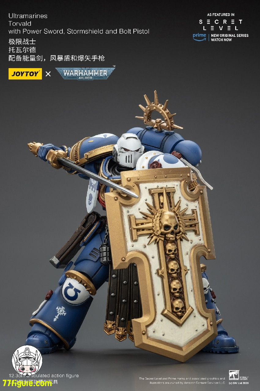 【予約商品】ジョイトイ JoyToy Source 1/18 『ウォーハンマー40K』ウルトラマリーンズ トルヴァルド パワーソード ストームシールドとボルトピストル付き 塗装済み可動フィギュア