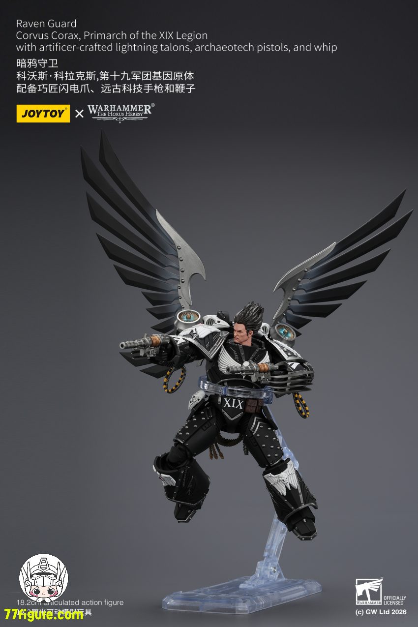 【予約商品】ジョイトイ JoyToy Source 1/18『ウォーハンマー ホルスの異端』レイヴンガード 第19軍団のプライマーク コルヴァス コラックス 塗装済み可動フィギュア