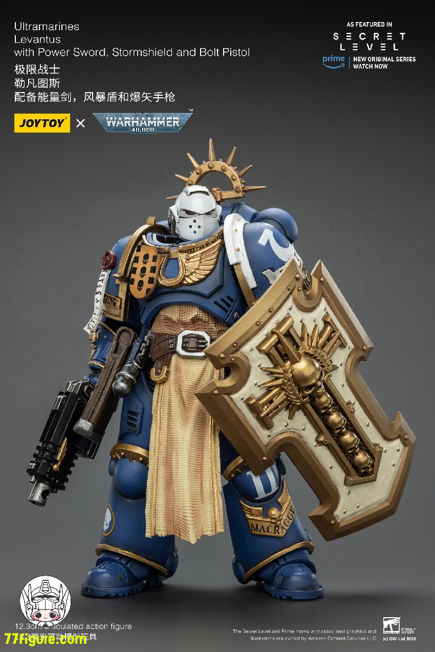 【予約商品】ジョイトイ JoyToy Source 1/18 『ウォーハンマー40K』ウルトラマリーンズ レヴァントゥス パワーソード ストームシールドとボルトピストル付き 塗装済み可動フィギュア