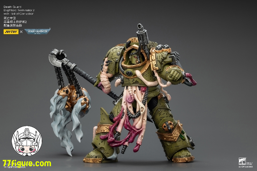 【品切れ】ジョイトイ JoyToy Source 1/18 『ウォーハンマー40K』デスガード ブライトロード ターミネーター2  コラプションのフレイル付き 塗装済み可動フィギュア