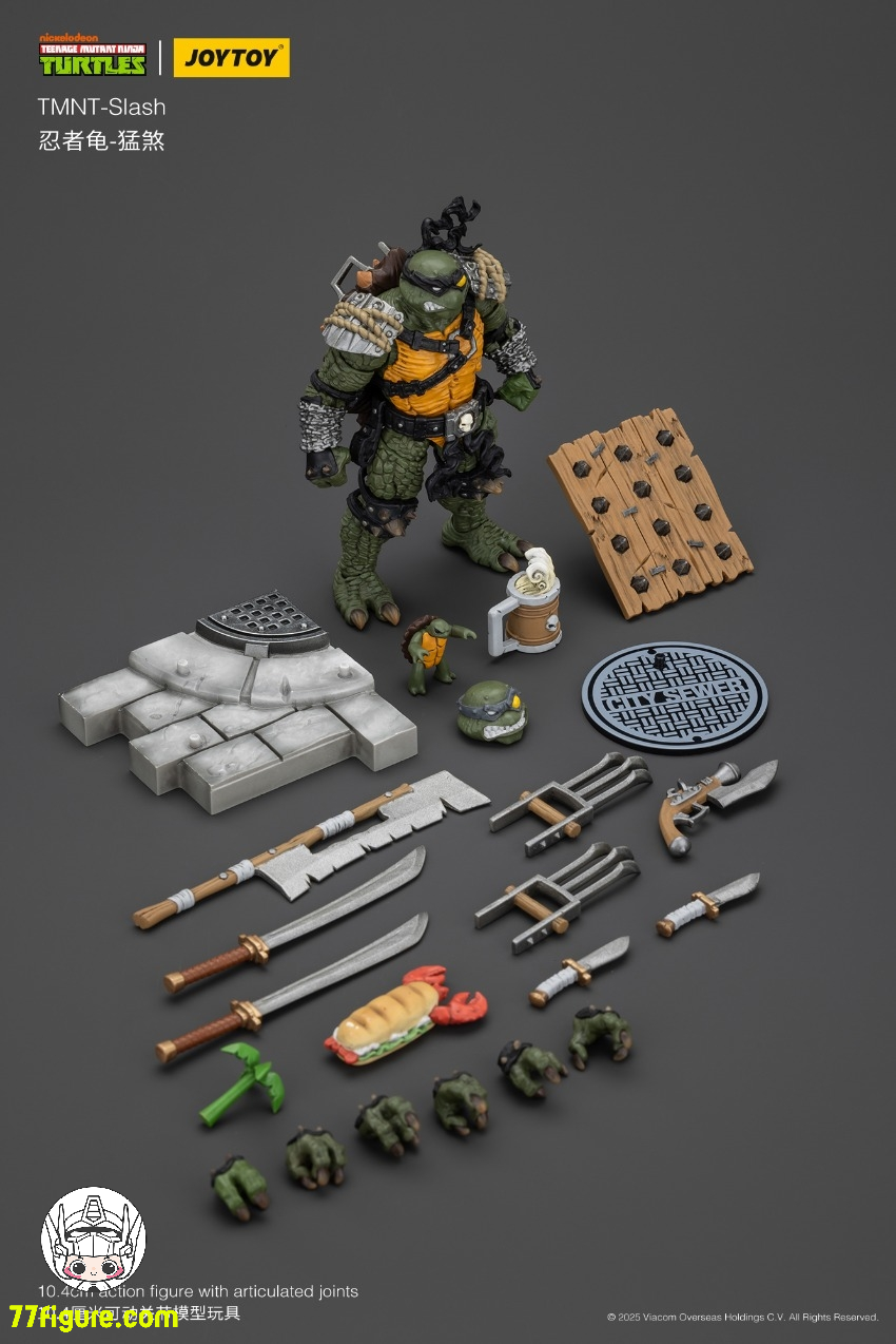 【先行販売】JoyToy 1/18 ティーンエイジ  ミュータント ニンジャ タートルズ 『TMNT 』スラッシュ 塗装済み可動フィギュア