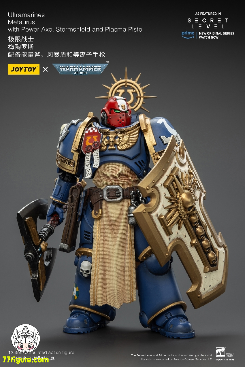 【予約商品】ジョイトイ JoyToy Source 1/18 『ウォーハンマー40K』ウルトラマリーンズ メタウルス パワーアックス ストームシールド プラズマピストル付き 塗装済み可動フィギュア