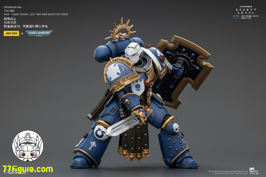 【予約商品】ジョイトイ JoyToy Source 1/18 『ウォーハンマー40K』ウルトラマリーンズ トルヴァルド パワーソード ストームシールドとボルトピストル付き 塗装済み可動フィギュア