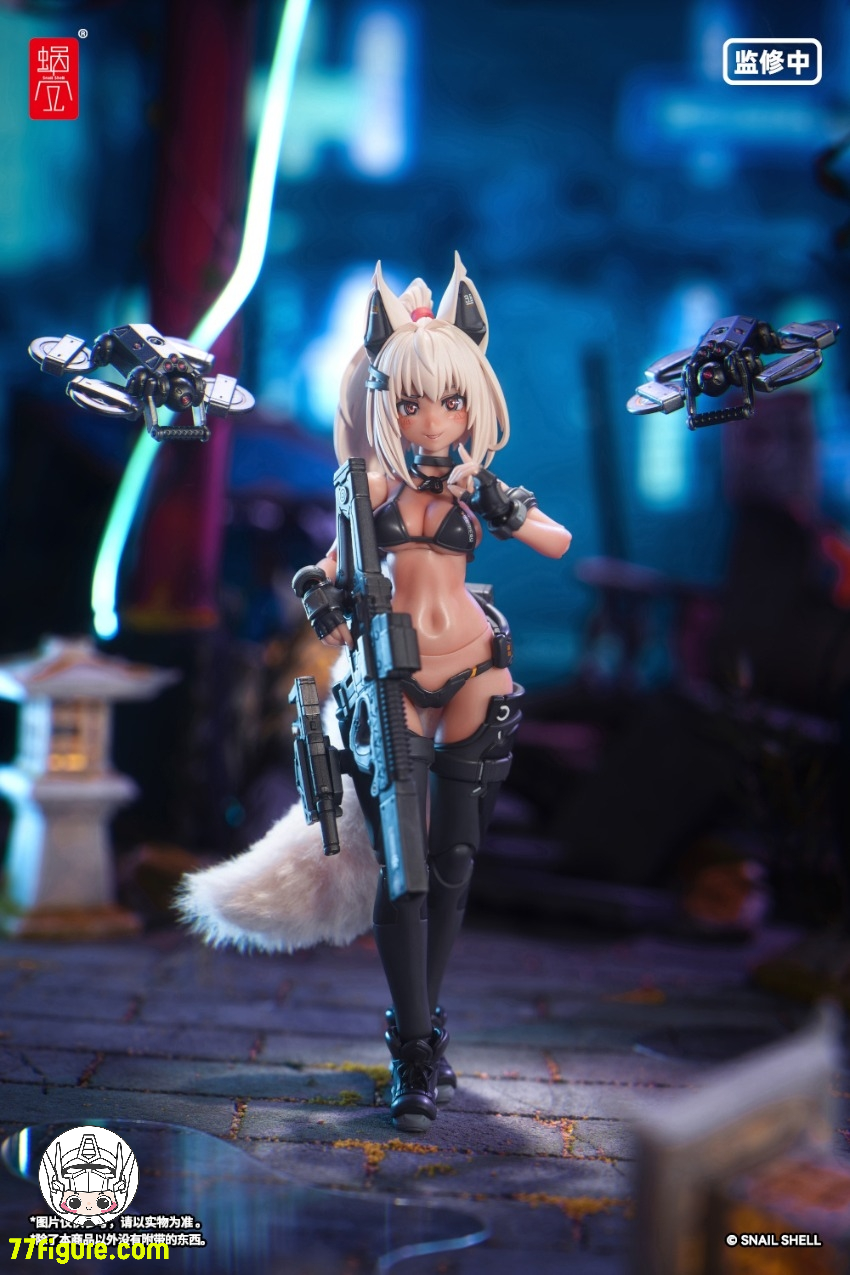 蝸之殻(スネイルシェル) 1/12 タクティカル マスク 水着 キツネ娘 塗装