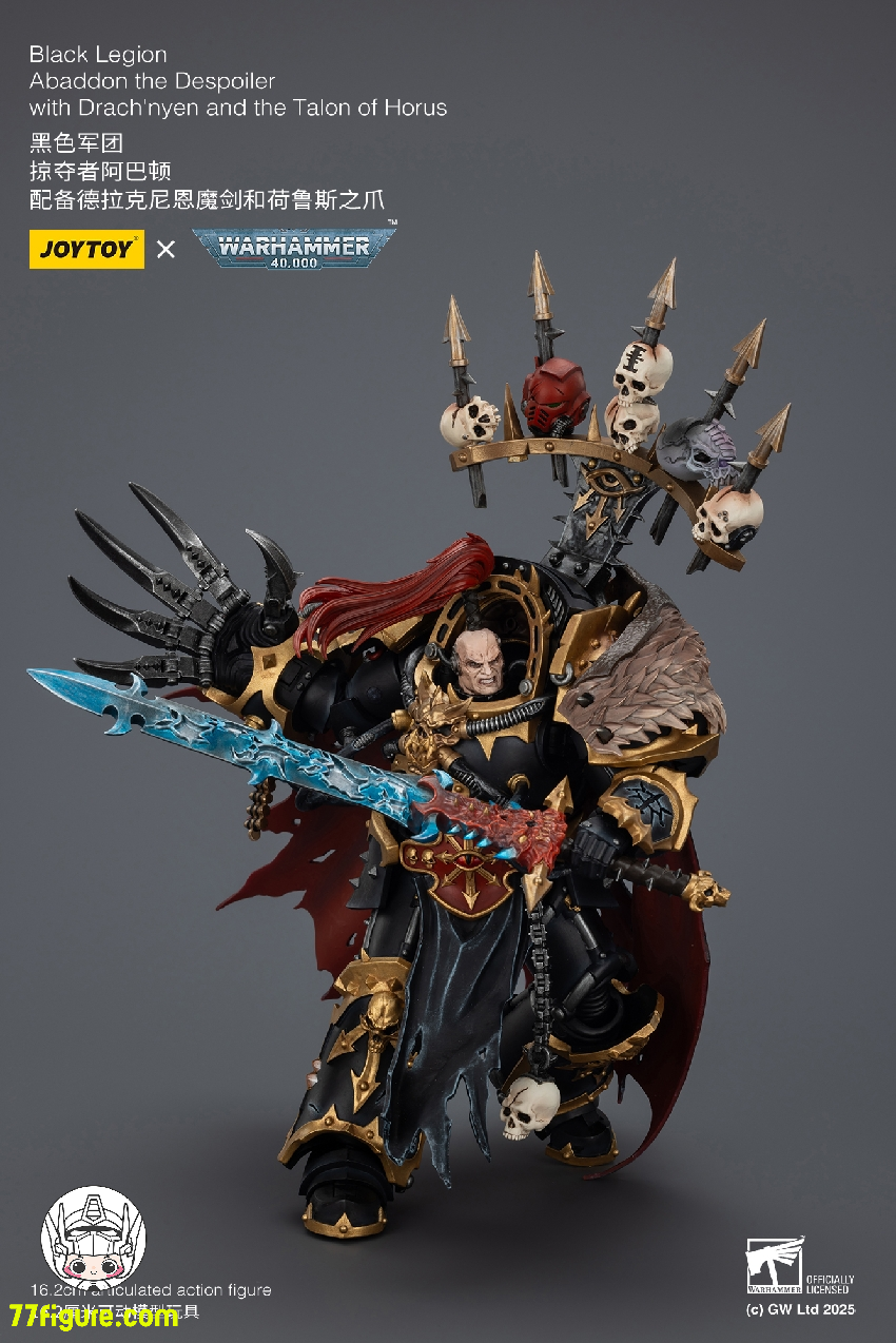 【予約商品】ジョイトイ JoyToy Source 1/18 『ウォーハンマー40K』ブラック・レギオン アバドン・ザ・デスポイラー ドラクニエンとホルスの爪付き 塗装済み可動フィギュア