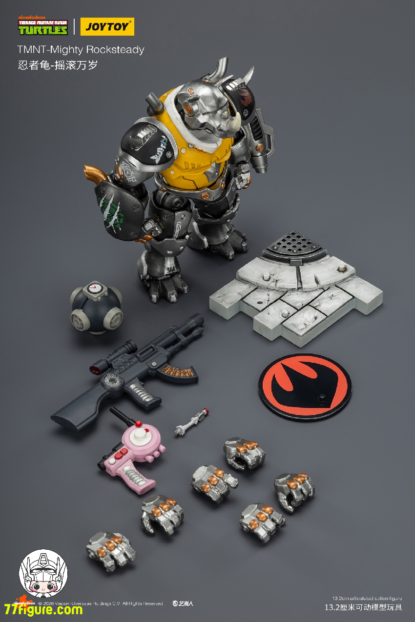 【予約受付終了】ジョイトイ JoyToy 1/18 ティーンエイジ  ミュータント ニンジャ タートルズ 『TMNT』マイティ・ロックステディ 塗装済み可動フィギュア