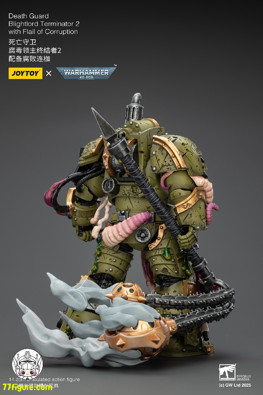 【品切れ】ジョイトイ JoyToy Source 1/18 『ウォーハンマー40K』デスガード ブライトロード ターミネーター2  コラプションのフレイル付き 塗装済み可動フィギュア
