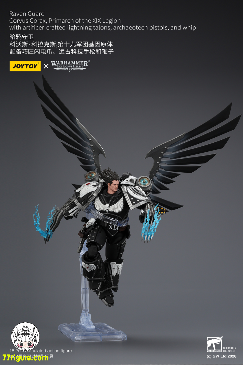 【予約商品】ジョイトイ JoyToy Source 1/18『ウォーハンマー ホルスの異端』レイヴンガード 第19軍団のプライマーク コルヴァス コラックス 塗装済み可動フィギュア