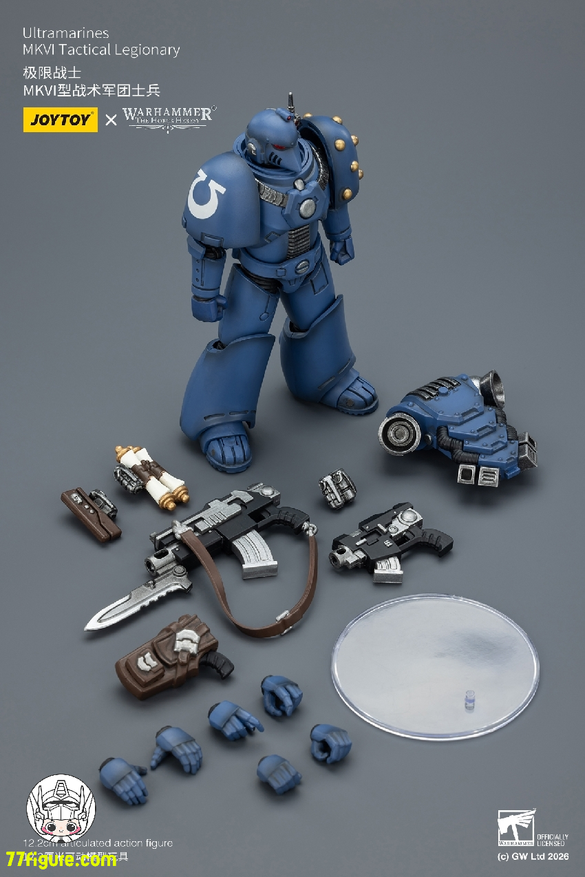 【品切れ】ジョイトイ JoyToy Source 1/18 『ウォーハンマー ホルスの異端』ウルトラマリーンズ MKVI タクティカル レジオナリー 塗装済み可動フィギュア