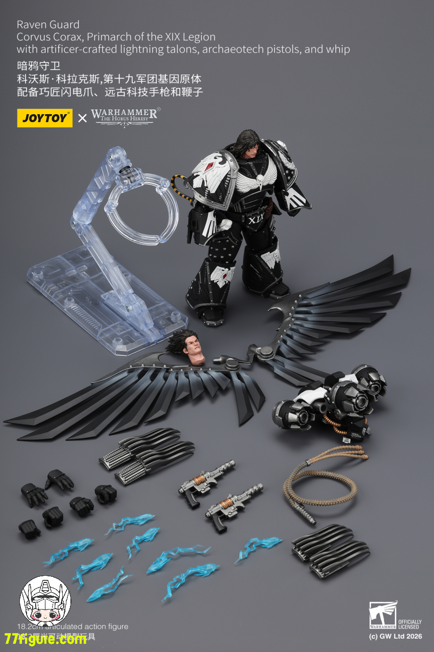 【予約商品】ジョイトイ JoyToy Source 1/18『ウォーハンマー ホルスの異端』レイヴンガード 第19軍団のプライマーク コルヴァス コラックス 塗装済み可動フィギュア
