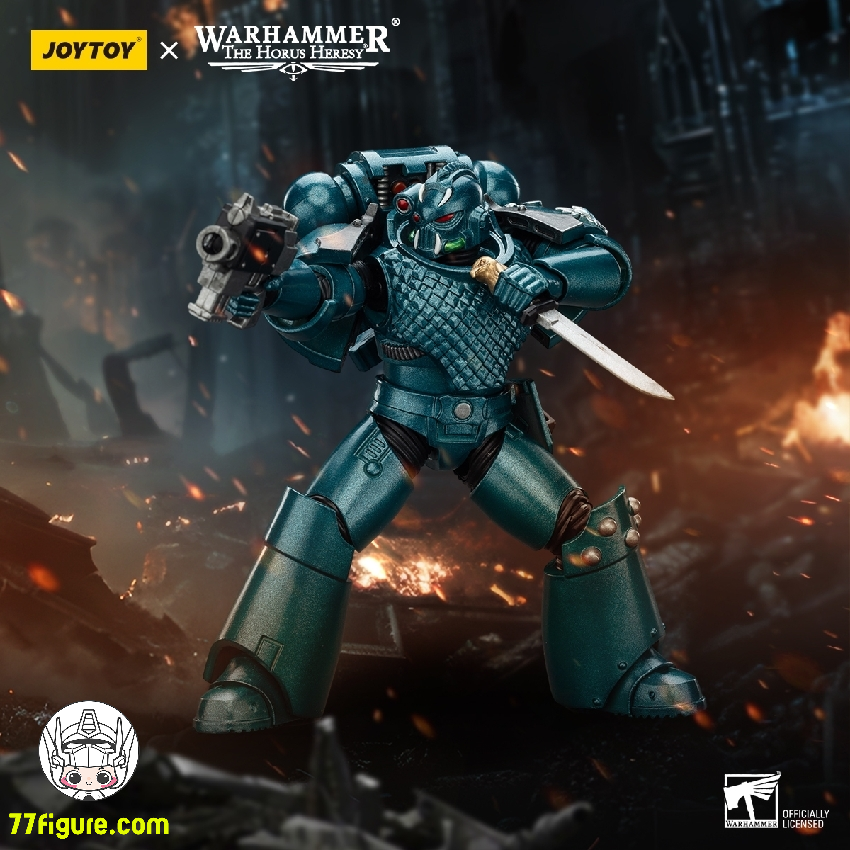 【品切れ】ジョイトイ JoyToy Source 1/18 『ウォーハンマー ホルスの異端』アルファ・レギオン ヘッドハンター ベインストライク コンビボルターとパワーダガー付き 塗装済み可動フィギュア