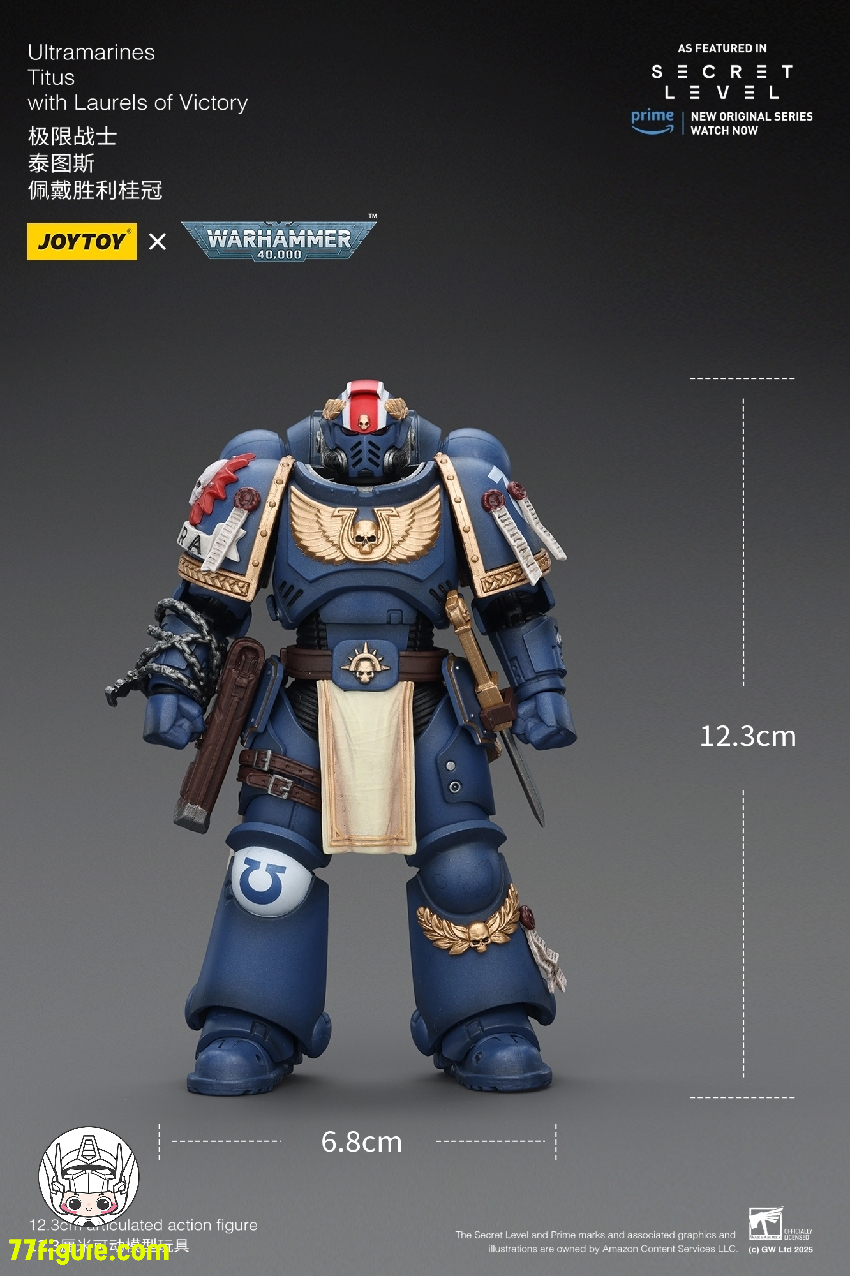 【品切れ】ジョイトイ JoyToy Source 1/18 『ウォーハンマー40K』ウルトラマリーンズ タイタス ローレルズ オブ ヴィクトリー付き 塗装済み可動フィギュア