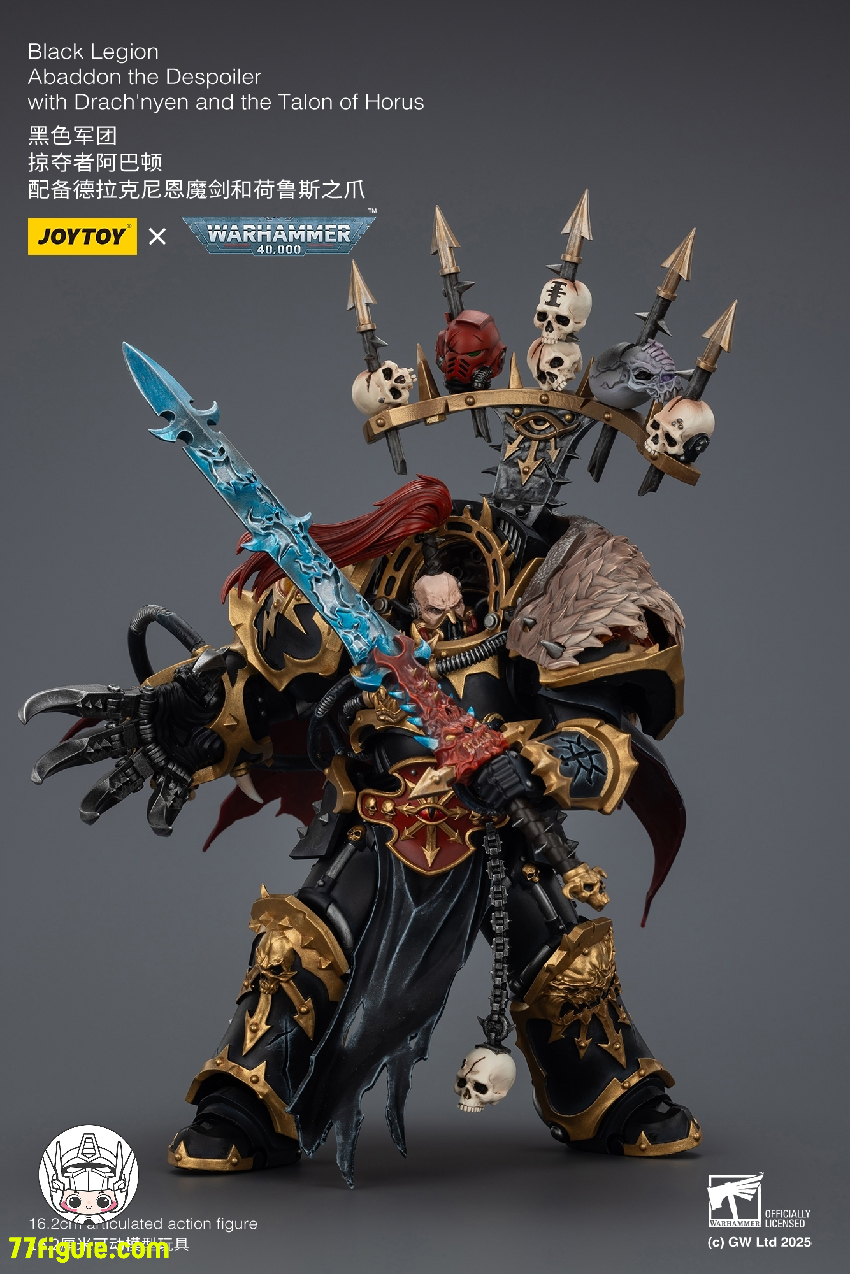 【予約商品】ジョイトイ JoyToy Source 1/18 『ウォーハンマー40K』ブラック・レギオン アバドン・ザ・デスポイラー ドラクニエンとホルスの爪付き 塗装済み可動フィギュア