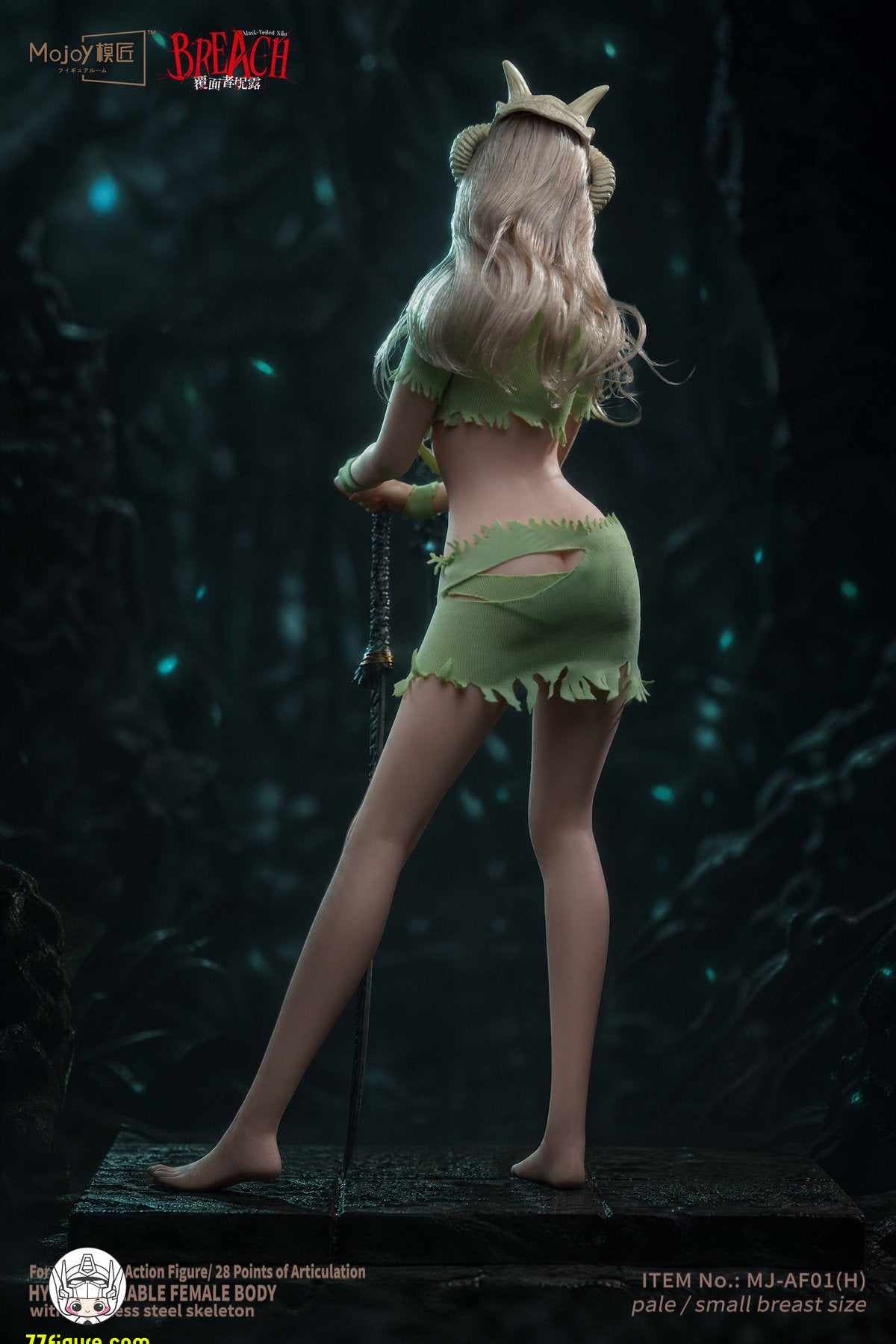 【予約商品】Mojoy 1/6 MJ-AF01H スレンダーガールボディ ヘッドスカルプ付き グリーンVer. 塗装済み可動フィギュア