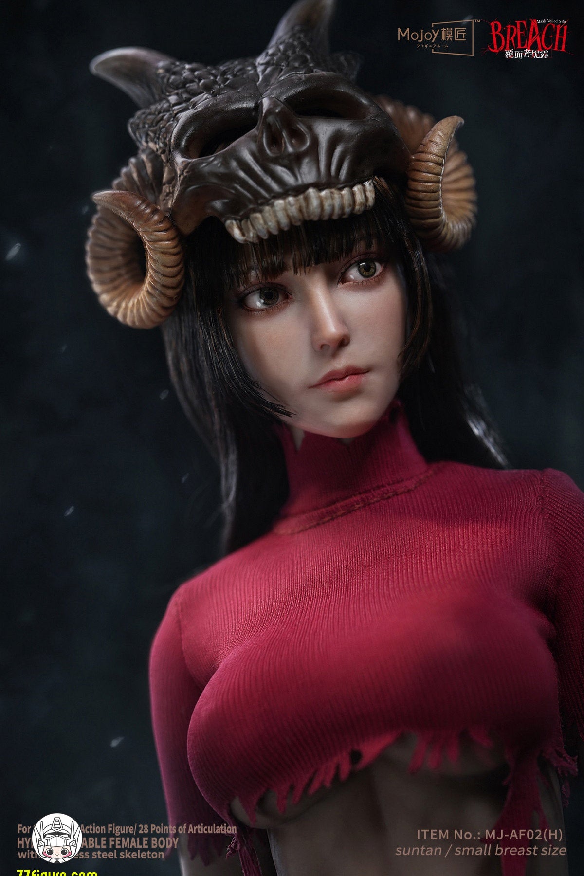 【予約商品】Mojoy 1/6 MJ-AF02H スレンダーガールボディ ヘッドスカルプ付き レッドVer. 塗装済み可動フィギュア
