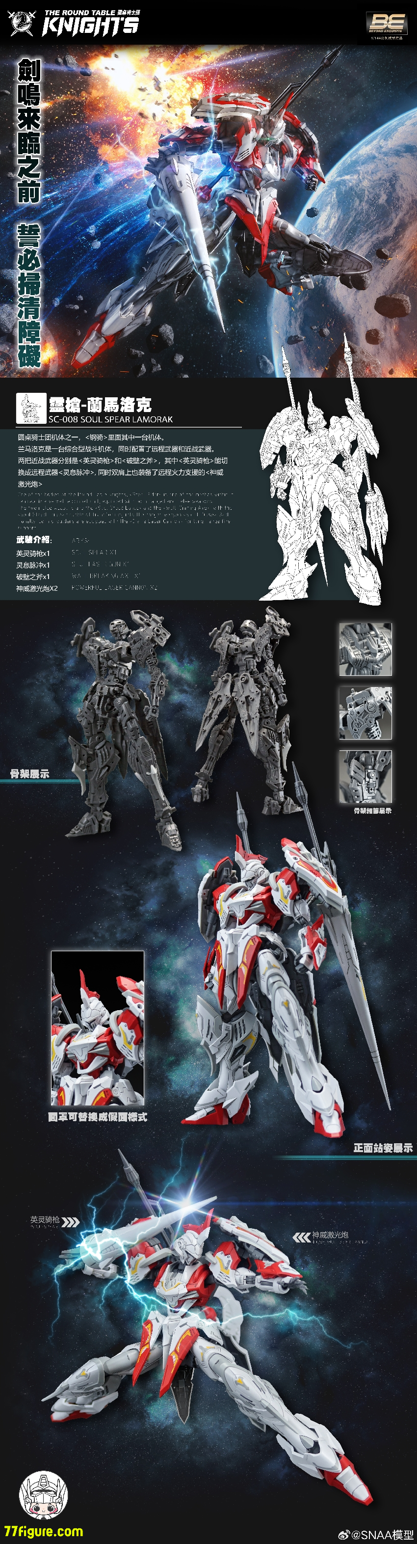 SNAA Model 1/144 SC-008「円卓の騎士」ソウルスピア・ラモラック （Lamorak）プラモデル