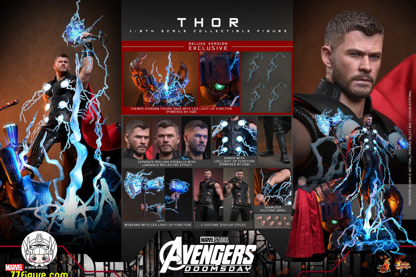 【予約商品】Hot Toys 1/6 MMS919『アベンジャーズ：ドゥームズデイ』ソー 豪華版 塗装済み可動フィギュア