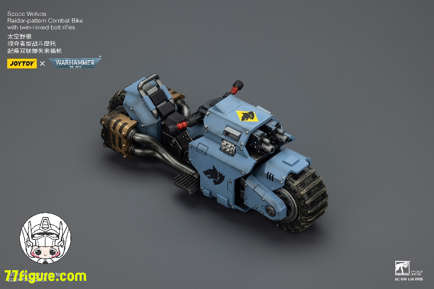 【予約商品】ジョイトイ JoyToy Source 1/18 『ウォーハンマー40K』スペースウルフ レイダーパターン コンバットバイク ツインリンクド・ボルトライフル付き