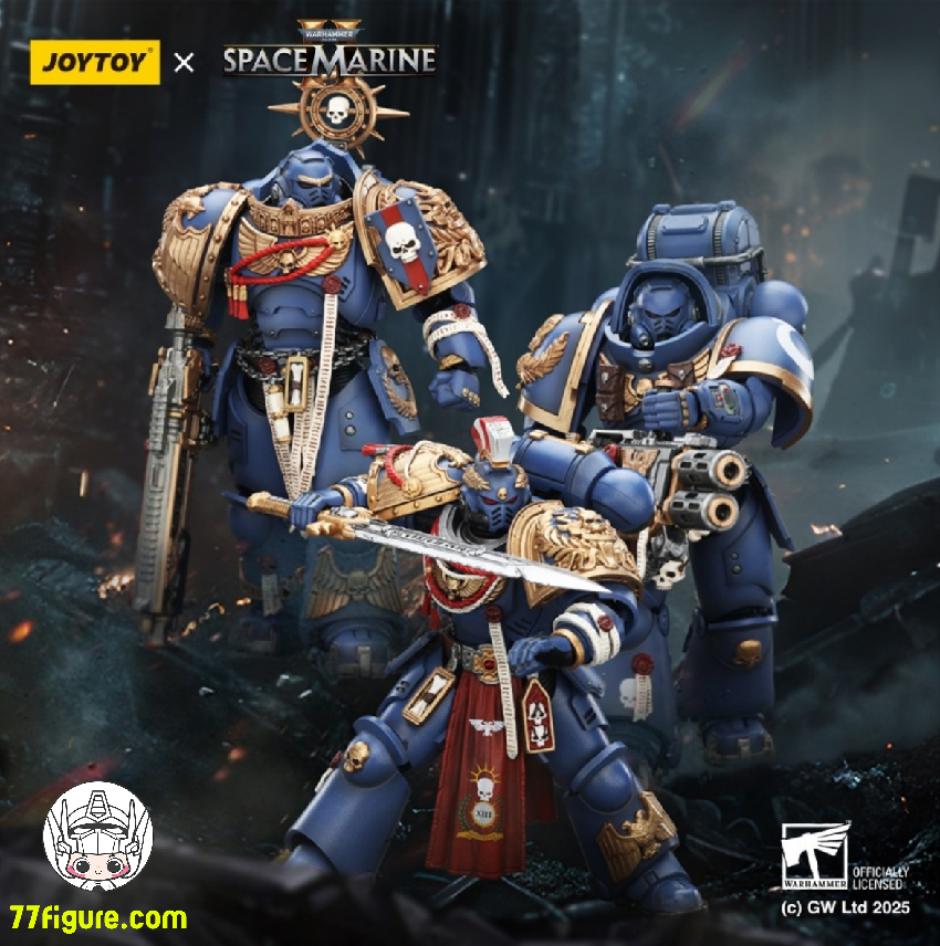 【予約商品】ジョイトイ JoyToy 1/18『ウォーハンマー40K』ウルトラマリーンズ 三体セット 塗装済み可動フィギュア